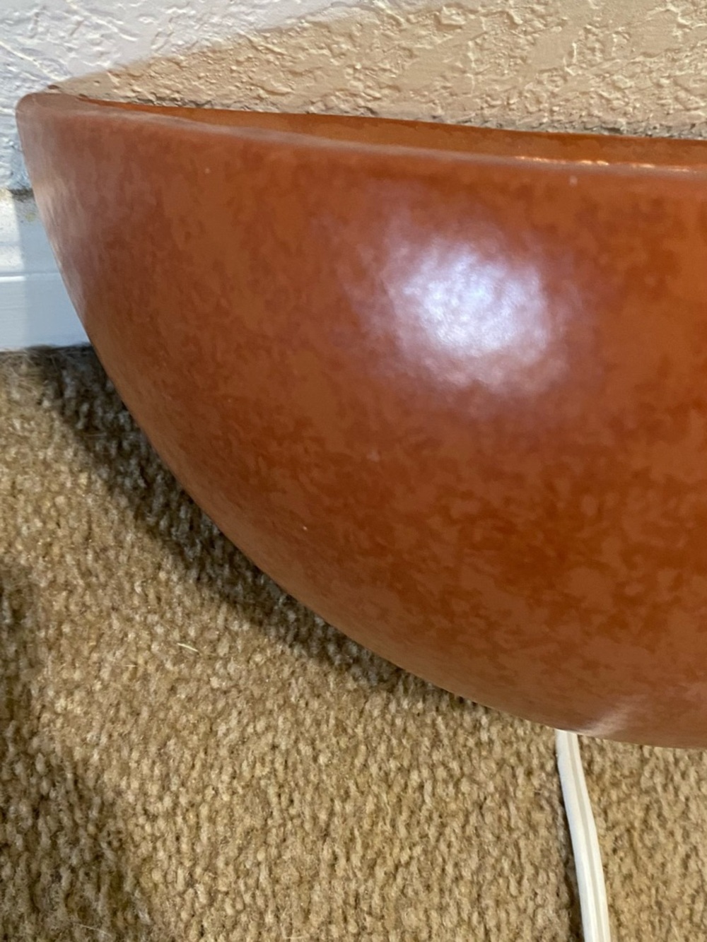 Vintage Ceramic MCM Brown Half-Sphere Balloon Style Wall Corded Sconce 18”x6” - Picture 5 of 17